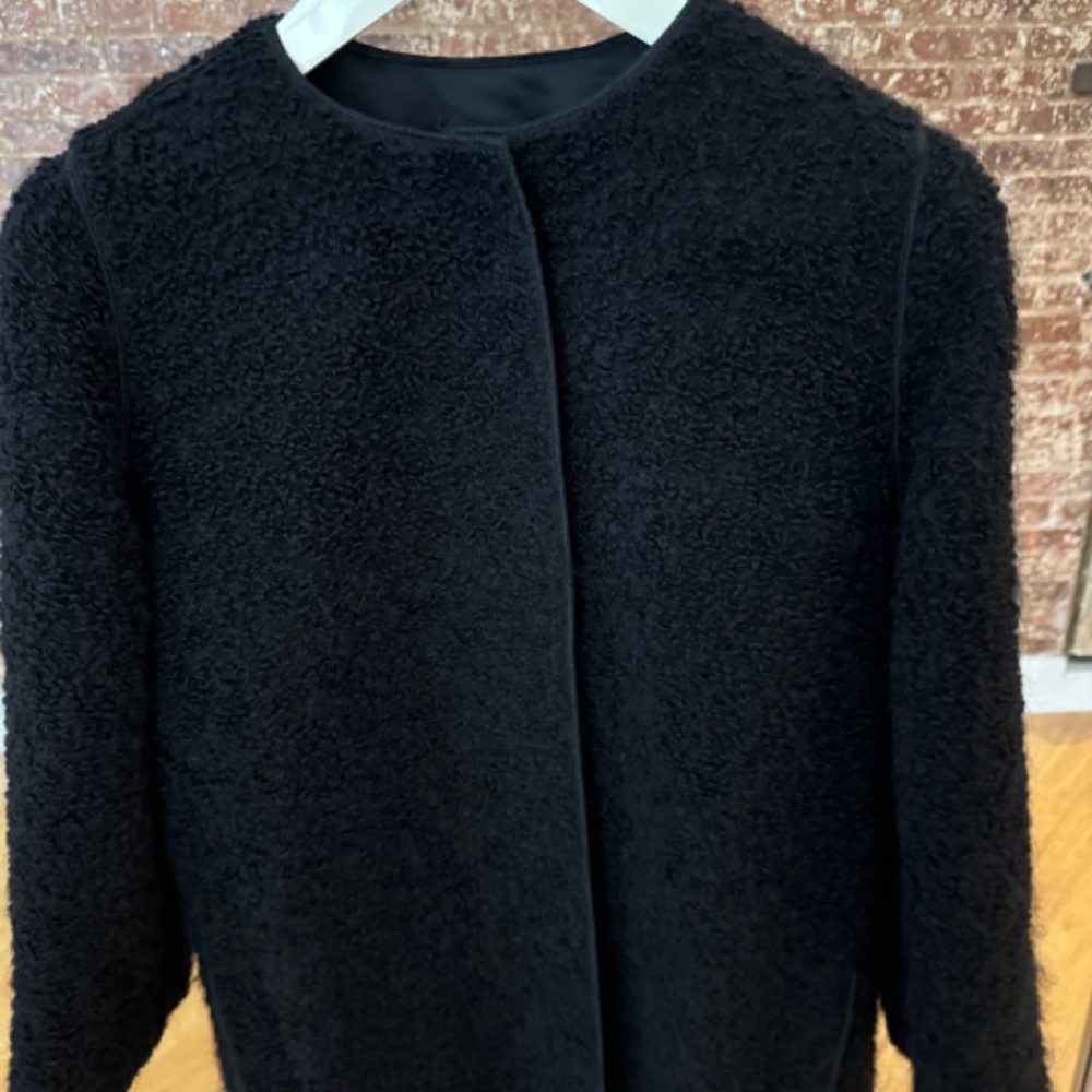 DOLCE & GABBANA - Black Wool/Mohair/Alpaca Coat with Leopard lining - Picture 7 of 15